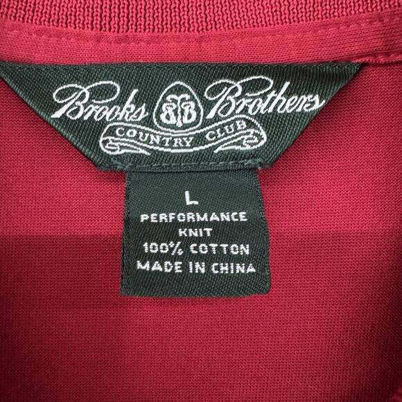 Brooks Brothers Shirt Mens L Red Polo 1/4 Button Country Club Short Sleeve Sport - Picture 2 of 12